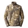 polaire the north face M 100 glacier 1/4 zip New Taupe Green Snowcap Mountains Print