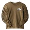 tee shirt manche longue the north face M l/s PRINTED HEAVYWEIGHT TEE military olive