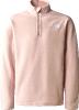 polaire the north face teen glacier 1/4 zip pink moss