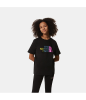 tee shirt the north face fille s/s easy relaxed tnf black multi color