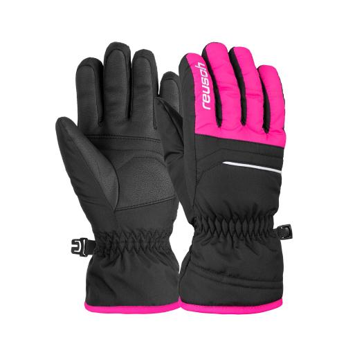 gants ski reusch alan junior black / pink gloss