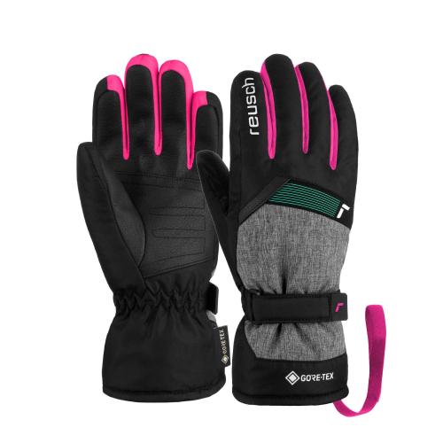 gants ski reusch flash gore-tex junior black melange / pink gloss