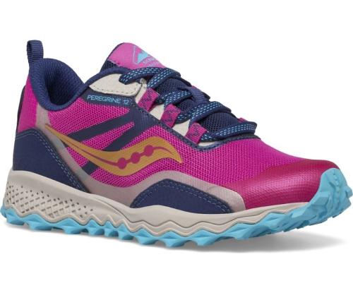 chaussure saucony peregrine 12 shield sneaker navy pink turquoise