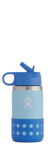 gourde hydro flask 12 OZ KIDS WIDE MOUTH STRAW LID & BOOT ICE