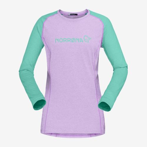 tee-shirt manche longue norrona w fjora equaliser lightweight violet tulle arcadia