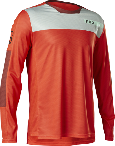 maillot fox defend ls jersey moth flo red