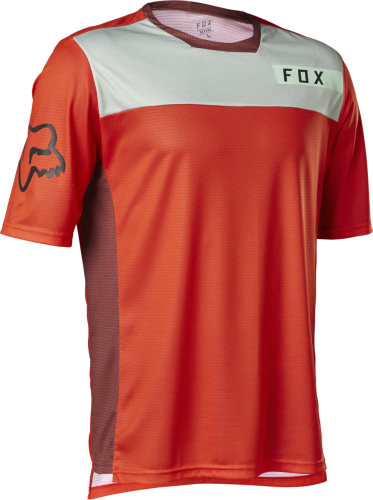 maillot vtt fox defend ss jersey moth flo red