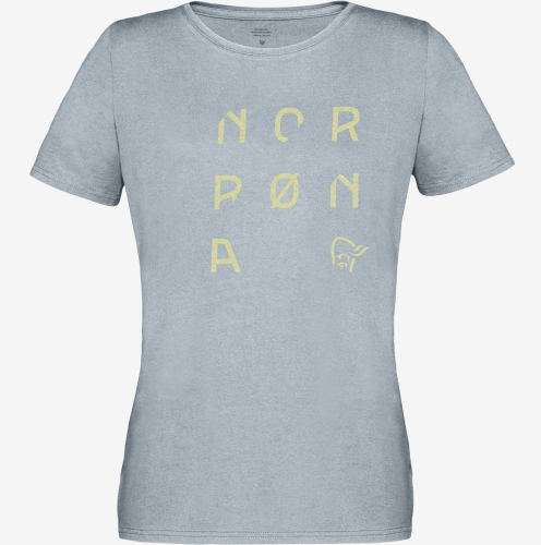 tee-shirt norrona 29 cotton slant logo femme grey melange