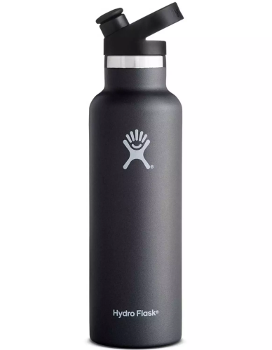 gourde hydro flask 21 OZ STANDARD MOUTH WITH SPORT CAP BLACK